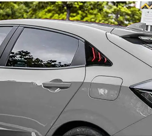 Miniatura 4 de Persianas de fibra de carbono ABS con impresión de fibra de carbono para ventana lateral trasera, rejillas de ventilación de aire, para Honda Civic
