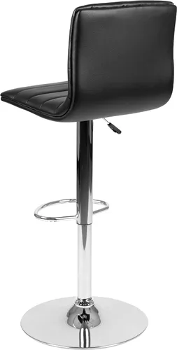 Miniatura 5 de Flash Funiture silla de bar ajustable con base cromada, Negro