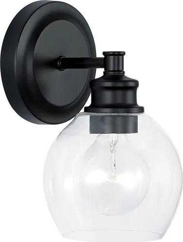 Miniatura 11 de Capital Lighting 621111PN-426 - Lámpara de pared de cristal transparente de mediados de siglo, 1 luz de 100 vatios, 10 pulgadas de alto x 6 pulgadas