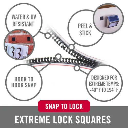 Miniatura 2 de VELCRO Brand Extreme Lock - Cuadrados de montaje con adhesivo 16 juegos, 1 pulgada Fija electrónicos, iluminación o señalización al aire libre