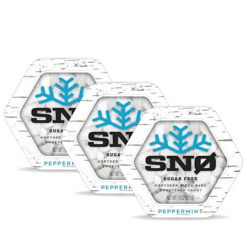 Miniatura 13 de SNØ - Chips de caramelo de xilitol de menta piperita Apoyo para la salud oral Xilitol de abedul puro Sin azúcar, bajo en carbohidratos, apto