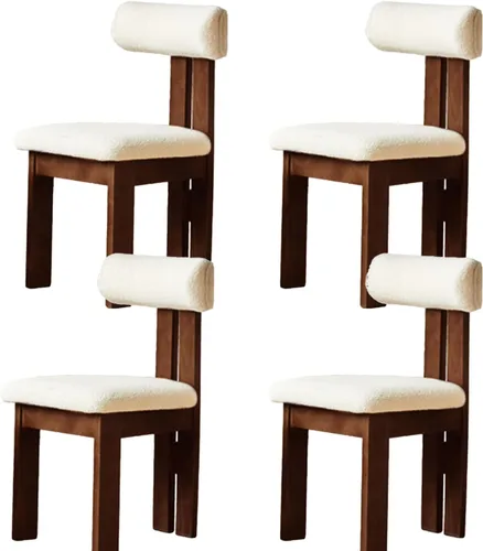 Miniatura 13 de Sillas de comedor modernas tapizadas, sillas de cocina con marco de madera maciza, silla de sala de estar, cómodo soporte de respaldo alto para sala