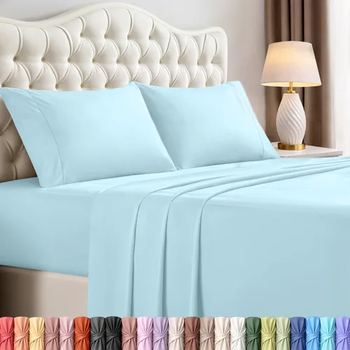 Miniatura 23 de Juego de sábanas King de Utopia Bedding – Juego de 4 sábanas para cama King, microfibra suave y transpirable, incluye 1 sábana bajera, 1 sábana Beige