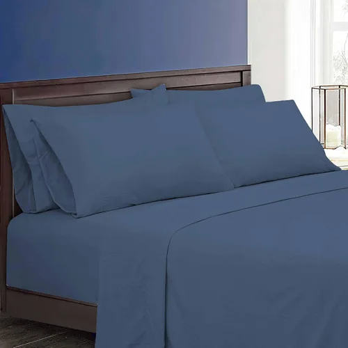Miniatura 222 de ROYALE LINENS Juego de sábanas Cal King de 4 piezas, ropa de cama de microfibra suave cepillada de 1800 hilos, 1 sábana bajera, 1 sábana encimera, 2