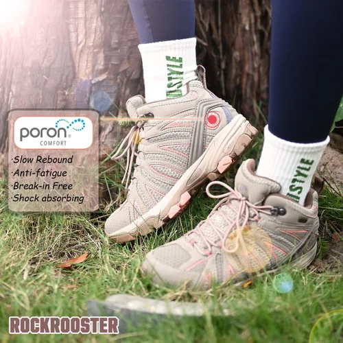 Miniatura 4 de ROCKROOSTER Bedrock - Botas de senderismo impermeables para mujer, transpirables, para exteriores, (OT21066)