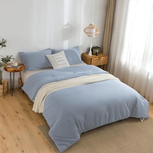 Miniatura 11 de COTTEBED Juego de edredón ultrasuave para cama King, para uso en todas las estaciones, peso ligero con microfibra de algodón lavado cálida y Verde