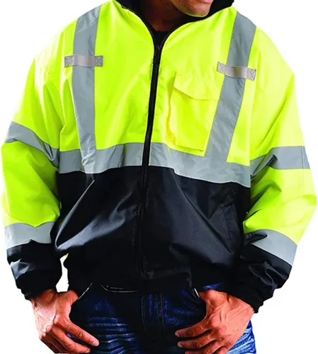 Xtreme Chaquetas de seguridad reflectantes de alta visibilidad para hombres forro polar forro polar ANSI clase 3 Hi Vis invierno bomber chaqueta