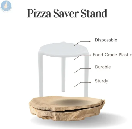 Miniatura 3 de Angel's Peel Lounge Caja de pizza/soporte para guardar pizza (paquete de 50) - Trípode de plástico blanco para contenedor de restaurante, cajas