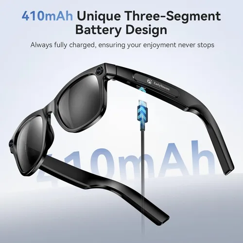 Miniatura 4 de EarlySincere Lentes inteligentes Ai 2026 para hombres y mujeres, gafas de cámara HD 4K de 8 MP, batería de 410 mAh, compatible con grabación