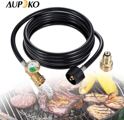 Miniatura 7 de Aupoko Manguera de extensión de tanque de propano RV de 12 pies, accesorio para calentador de tanque de propano incluye adaptador que convierte