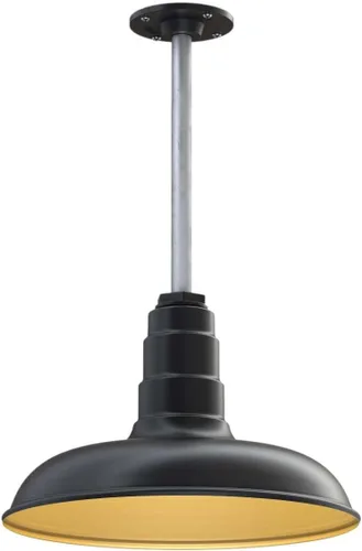 Miniatura 11 de Steel Lighting Co. Malibu - Lámpara colgante Montaje en techo Domo de 14 pulgadas vástago de 12 pulgadas Estilo de granja de acero Rojo