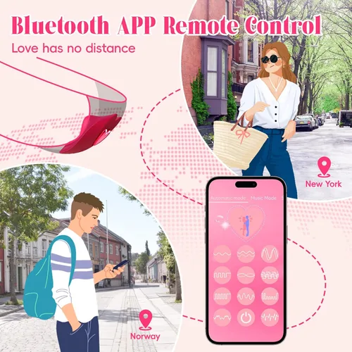 Miniatura 2 de Vibrador de control remoto para parejas, juguetes sexuales con aplicación, teléfono celular, vibrador para pareja con control remoto, bragas Rojo
