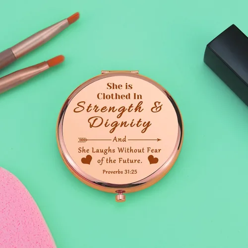 Miniatura 5 de Regalos cristianos inspiradores, espejo de maquillaje compacto, versículos de la Biblia, regalo para ella, regalo religioso para nieta, regalo