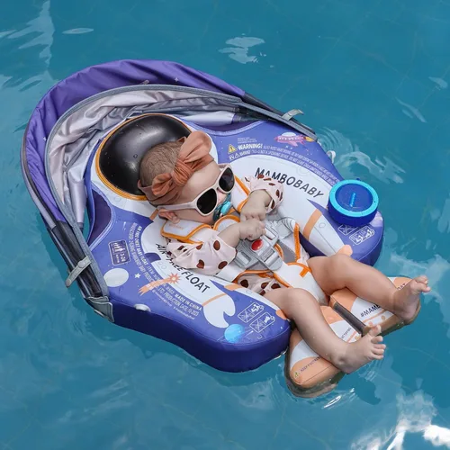 Miniatura 6 de Mambobaby Flotador Mejorado Añadir Cola Flotador para Bebé con Toldo para Anillo de Natación de Cintura Infantil Entrenador de Natación Flotadores