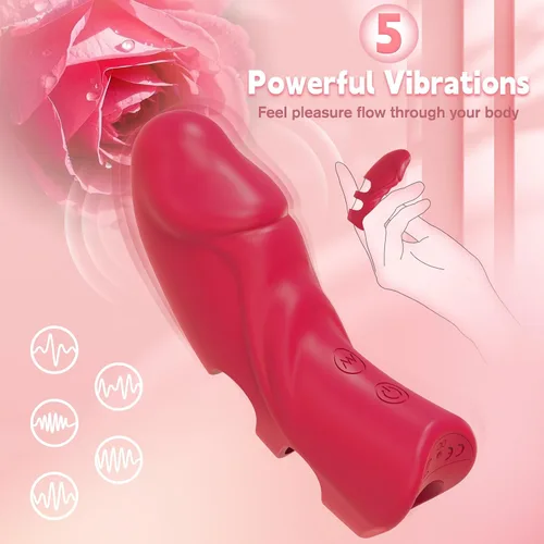 Miniatura 4 de Vibrador de dedo mini juguete sexual para mujeres, vibrador de punto G, estimulador de clítoris con 5 vibraciones, vibrador de bolsillo silencioso