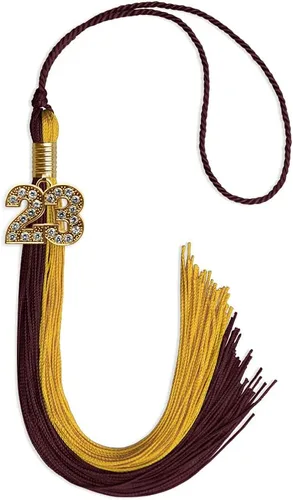 Miniatura 62 de Endea Graduation Borla de doble color con dije dorado (negro/oro brillante, 2022)