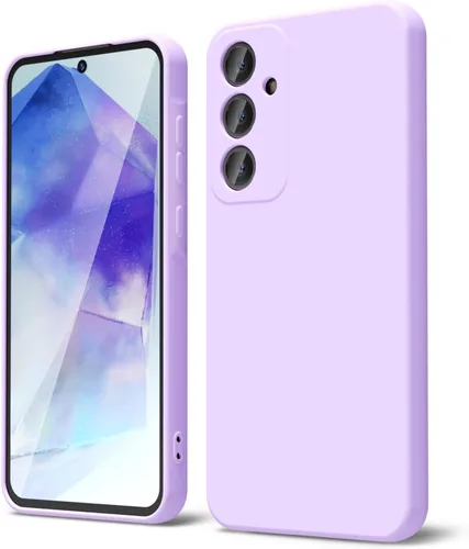 Miniatura 253 de oakxco Funda para teléfono Samsung Galaxy A12 con agarre de silicona líquida, linda delgada fina suave cubierta de gel de goma TPU lisa para mujeres