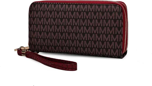 Miniatura 69 de MKF Collection Mia K - Cartera de pulsera para mujer, pequeña cartera de cuero vegano para tarjetas de crédito con cremallera y bolsillo