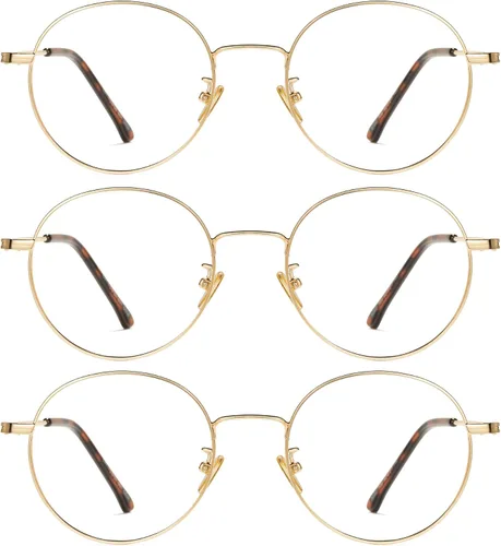 Miniatura 20 de Cyxus Gafas Redondas con Bloqueo de Luz Azul para Hombres y Mujeres, Marco de Alambre, Ultraligeras, Cómodas, para Oficina, Computadora