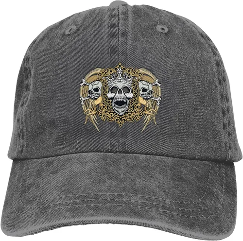 Miniatura 9 de of Hell Skull with Angel Gorra de béisbol unisex para adultos, lavada, ajustable, para actividades de cuatro estaciones, para todo entrenamiento
