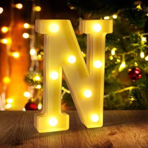 Miniatura 34 de Símbolo Ampersand LED Grande &, Letras de Marquesina Cartel 26 Letras del Alfabeto y 10 Números Luminosos para Decoración de Fiestas, Números
