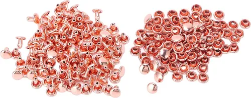 Miniatura 4 de Tgoon Remaches de doble tapa, 100 remaches de cuero, remaches de oro rosa, remaches de hierro y metal, botón redondo rápido para bolsos, bolsos