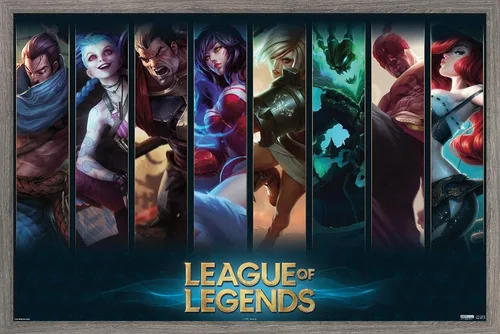 Miniatura 8 de League of Legends - Póster de pared de campeones, 22.4 pulgadas de largo x 14.7 pulgadas de ancho, versión enmarcada de madera de granero