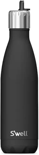 Miniatura 7 de S'well Botella de agua de acero inoxidable con tapa de popote abatible y asa, 17 onzas, End Zone, recipientes aislados al vacío de triple capa que