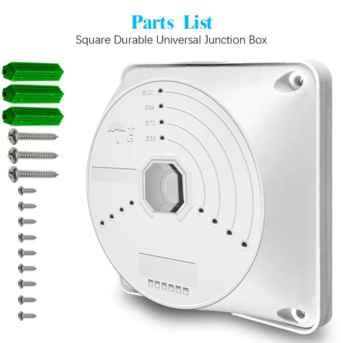 Miniatura 7 de OOSSXX Caja de conexiones eléctrica de plástico ABS para cámara de seguridad, cable oculto, soporte de montaje en techo de pared, cajas base