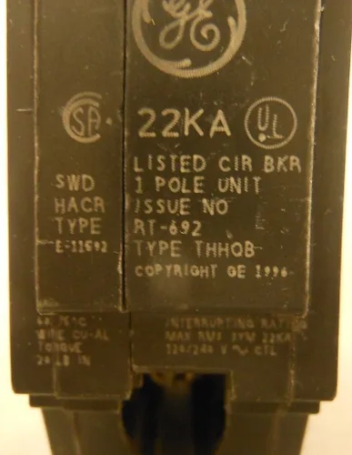 Miniatura 2 de General Electric THHQB1120 20A - Disyuntor de caja moldeada de 1 polo 120/240VAC