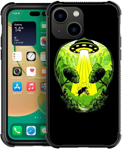 Miniatura 17 de ZHEGAILIAN Funda compatible con iPhone 14, funda de munición AK 47, parte trasera de vidrio templado+funda protectora de TPU de silicona suave