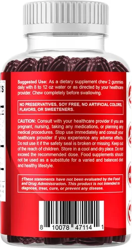 Miniatura 9 de Vitamatic Paquete de 2 Gomitas Veganas de Arándano Rojo con D-Manosa, Probiótico y Vitamina C para la Salud del Tracto Urinario Femenino