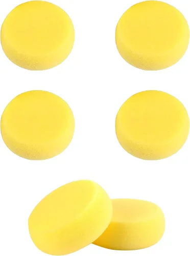 Miniatura 8 de 12 esponjas redondas de pintura WAFJAMF de 2.96 pulgadas de color amarillo, esponja de arcilla para pintura facial, manualidades