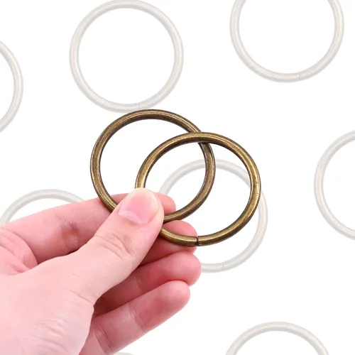 Miniatura 5 de Swpeet 60 anillos de metal multiusos de bronce resistentes de 3/2 pulgadas a 1.496 in para bolsas de hardware, anillos de mano, accesorios