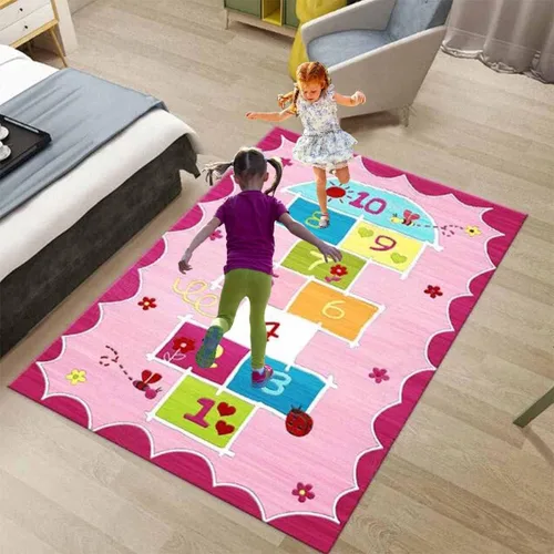 Miniatura 7 de Alfombra Hopscotch para niños, alfombra antideslizante divertida y educativa, alfombra de juego para dormitorio, guardería, sala de juegos, regalo