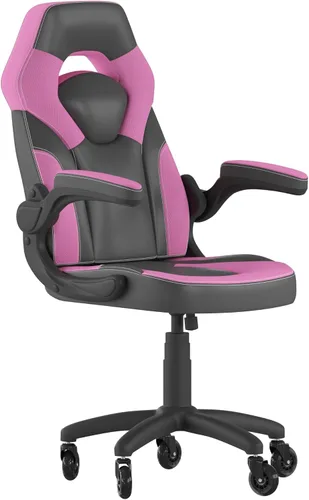Miniatura 14 de Flash Furniture X10 - Silla de juegos de carreras, oficina, computadora, silla ajustable con brazos abatibles y ruedas de rodillo transparentes, Azul
