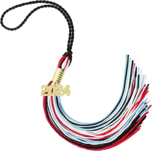 Miniatura 329 de Borla de graduación Aqua 2022, todos los colores escolares disponibles, fabricada en Estados Unidos