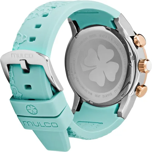 Miniatura 3 de MULCO Ilusion - Reloj analógico de cuarzo para mujer, detalles de cristal y oro rosa con acabado de perla, resistente al agua, correa de silicona