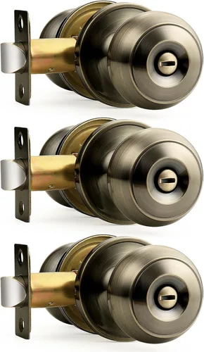 Miniatura 70 de Probrico - Perillas de puerta de negro mate, manijas de puerta con cerradura y perilla, manijas de puerta interior sin llave para baño y dormitorio