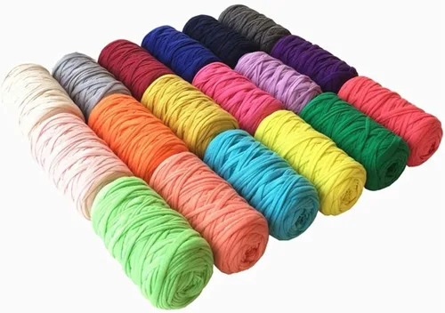 Miniatura 3 de 1 Uds. 8.82 oz 8.1 oz Soild Color Fancy Hilos DIY Bolsa Bolso Alfombra Cojín Algodón Tela Camiseta Hilo Tejer Hilo de Crochet Cesta de Cueva