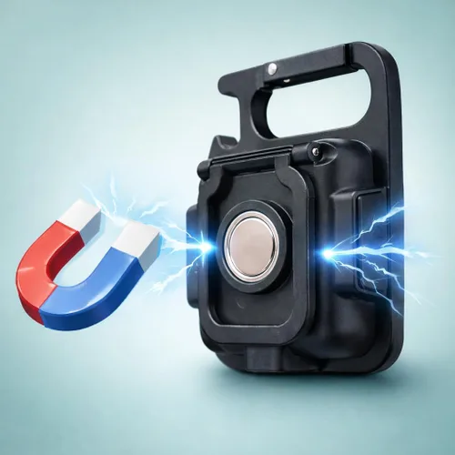Miniatura 4 de Linterna recargable COB llavero – Ultra brillante 800 lúmenes, 4 modos, base magnética, abrebotellas, soporte plegable – Luz de trabajo LED compacta