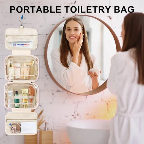 Miniatura 5 de TOPEAST Neceser colgante de viaje, bolsa de aseo personalizada con inicial, regalos de cumpleaños para mamá, hija, hermana, amigas, artículos Púrpura