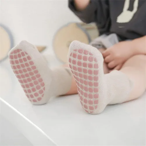Miniatura 5 de Calcetines antideslizantes con empuñaduras para bebés, niñas y niños, calcetines de dibujos animados antideslizantes para bebés, 10 pares