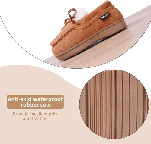 Miniatura 4 de Toddler Kids' Moccasin House Shoe with Indoor Outdoor Memory Foam Sole Protection Slipper U722WLFX-0914