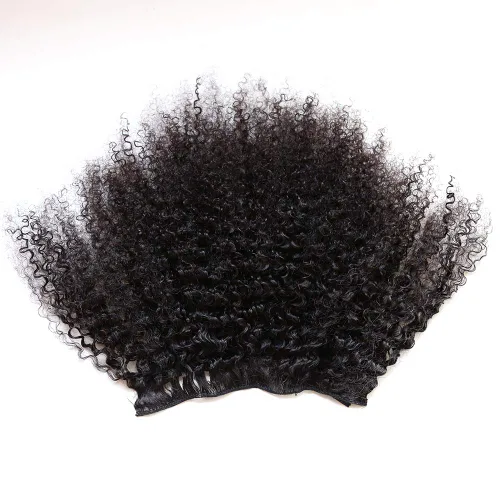 Miniatura 4 de Extensiones de cabello humano rizado con clip, brasileño, virgen, afroamericano, 4B 4C, natural, para mujeres negras (10 pulgadas, 3B 3C)