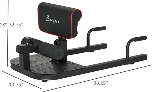 Miniatura 7 de Soozier 3-in-1 Padded Push Up Sit Up Deep Sissy Squat Machine Home Gym Fitness Equipment Negro