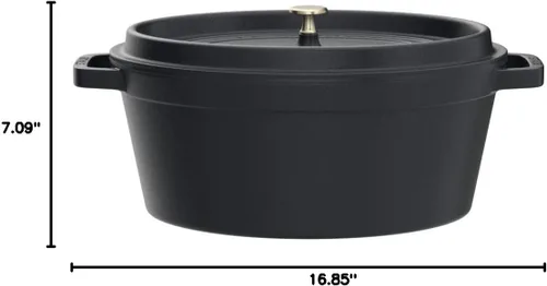 Miniatura 8 de Staub Horno holandés ovalado de 8.5 cuartos de galón, color negro mate 01) Negro