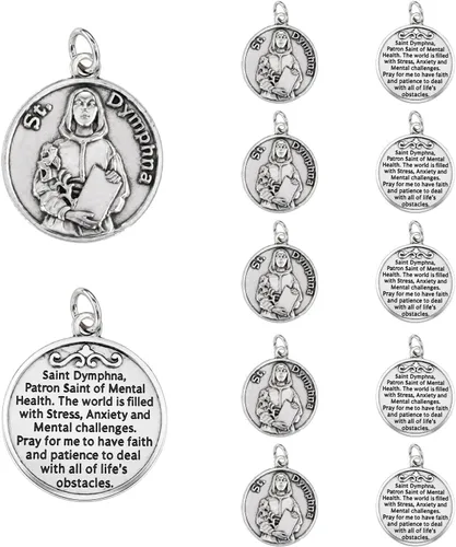 Miniatura 13 de Rlcvecv 10 piezas de medalla de San Carlo Acutis con juego de tarjetas sagradas, colgante de metal de San Carlos Acutis para collar, pulsera