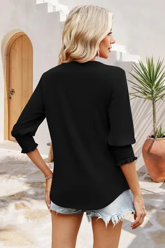 Miniatura 4 de WIHOLL 3/4 Length Sleeve Womens Tops Summer Shirts Spring Vacation Outfits Dressy Casual Trendy Fall S-3XL