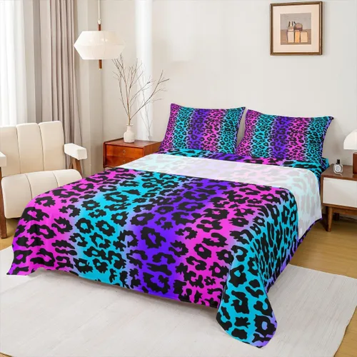 Miniatura 21 de Juego de sábanas abstractas de piel de guepardo, tamaño individual, decoración de lujo para habitación de niños, niñas y mujeres, juego de ropa